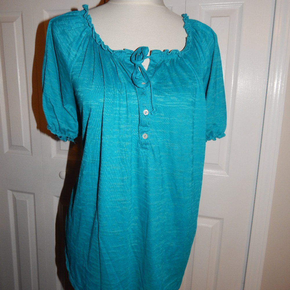 Faded Glory peasent shirt in dark teal